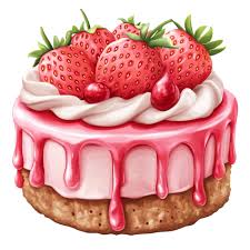 Strawberry cake illustration
